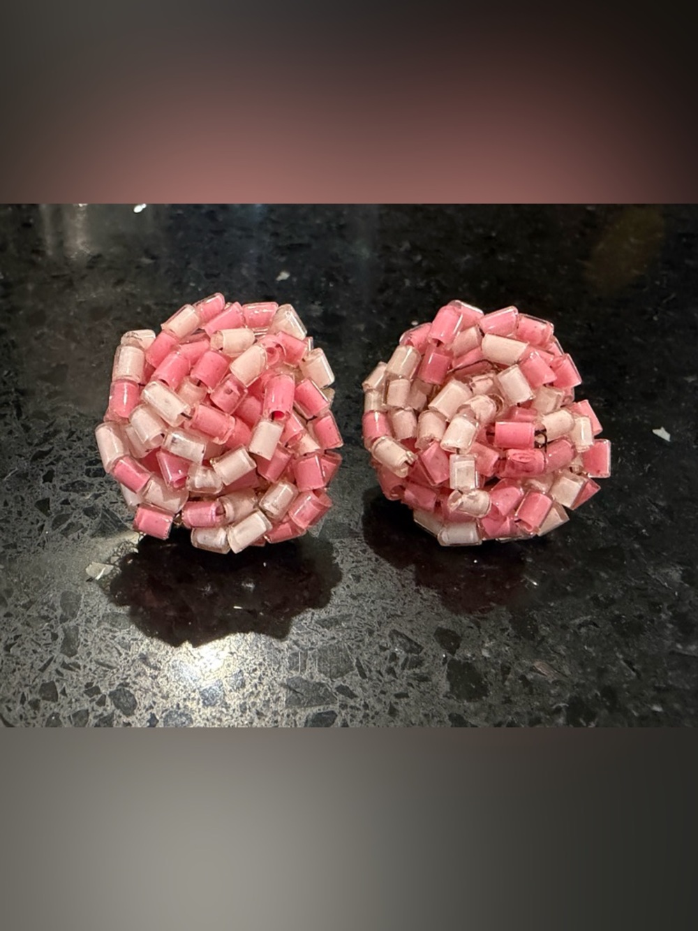 Vintage beaded cluster earrings - clip-ons